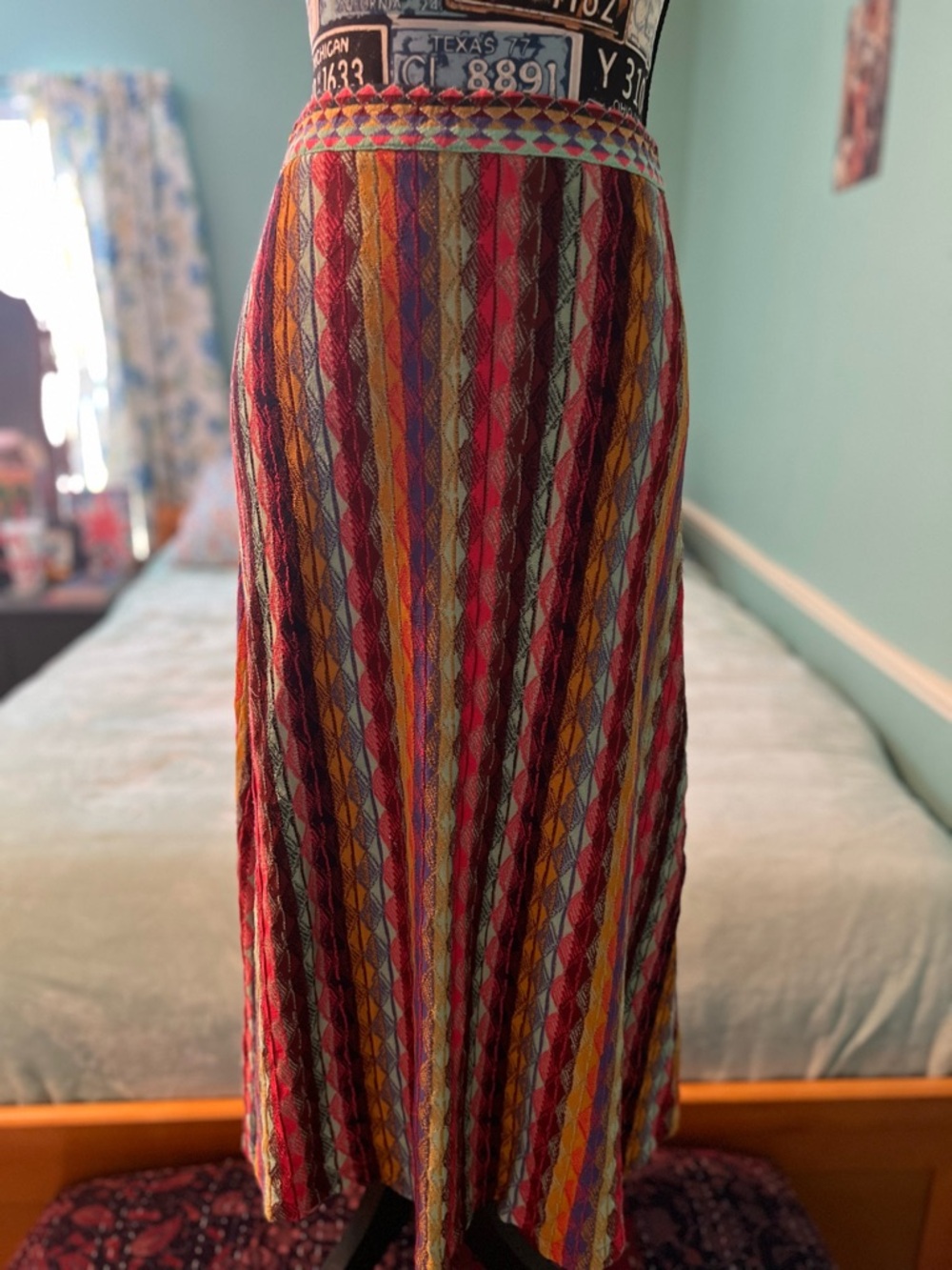 Aldo Martins Rainbow Multi-Stripe Textured Maxi Skirt - Picture 8 of 15